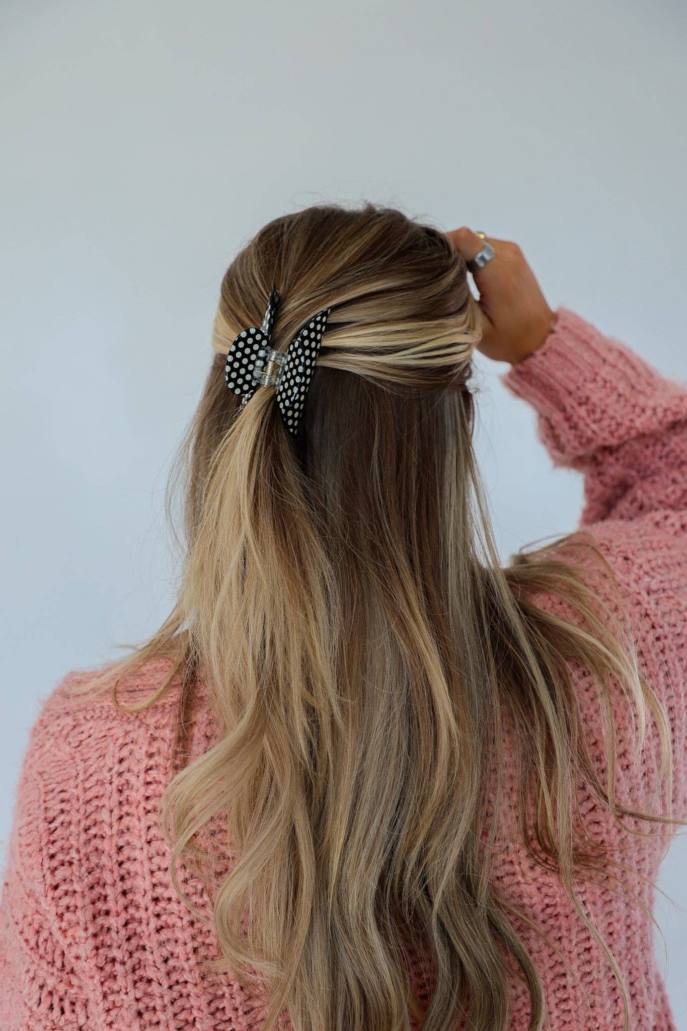 Black and White Polka Dot Claw Clip