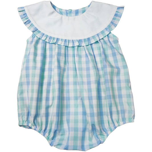 Aqua Plaid Girl's Bubble