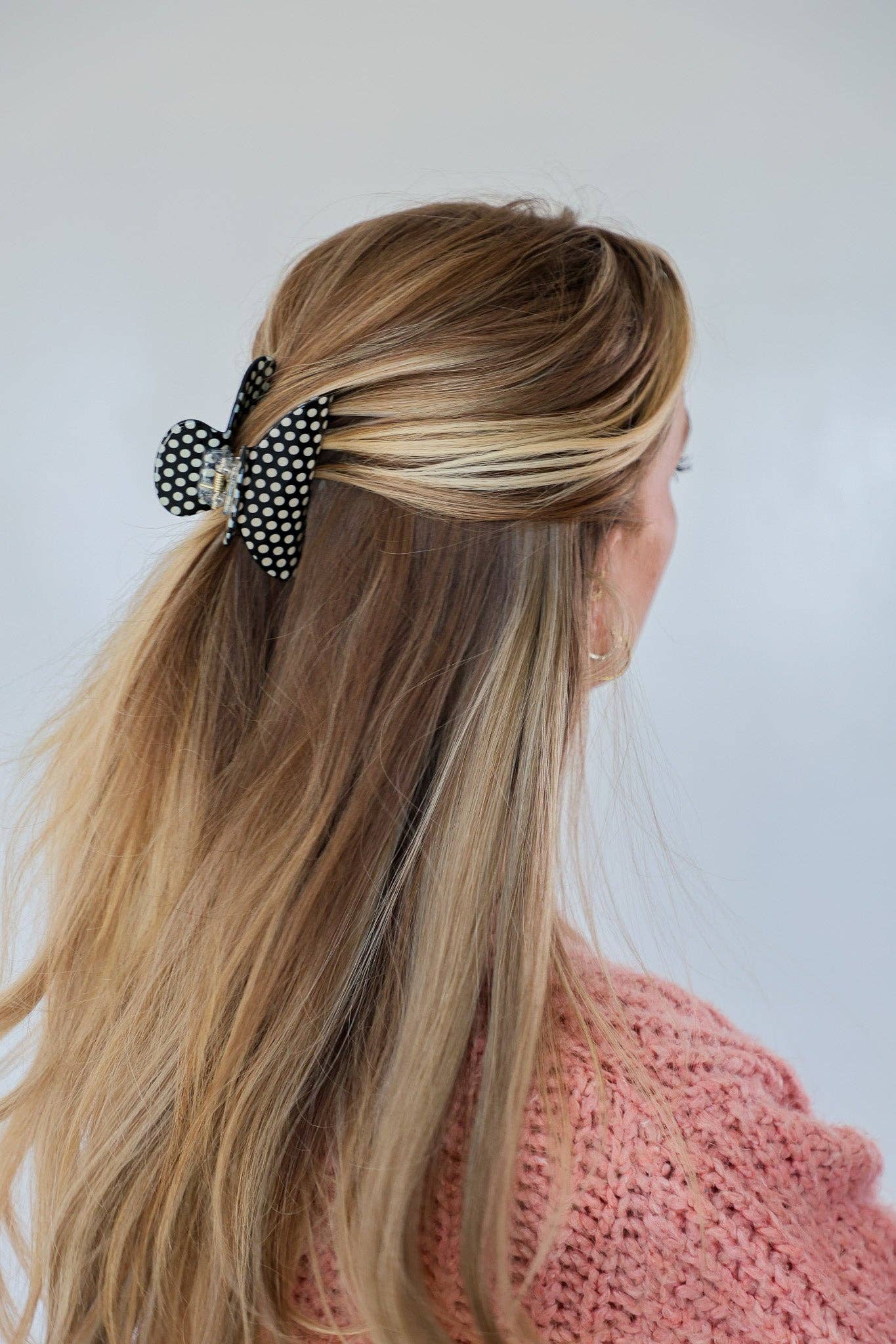 Black and White Polka Dot Claw Clip