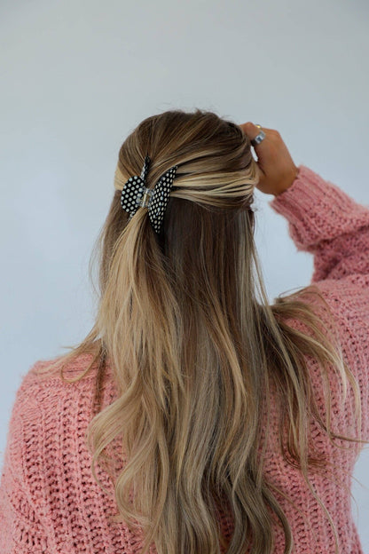 Black and White Polka Dot Claw Clip